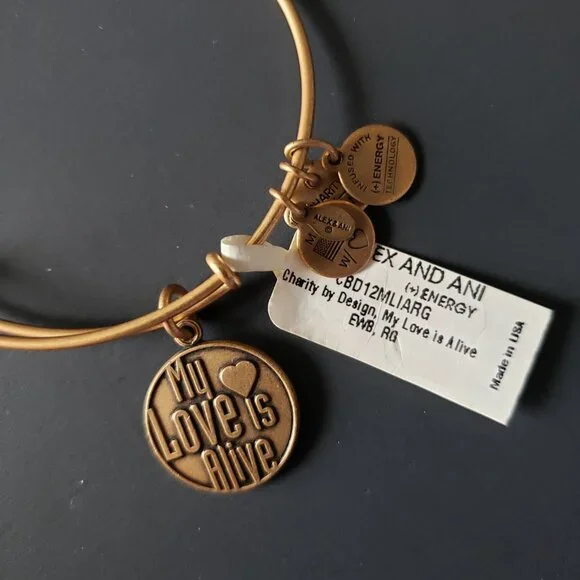 NWT Alex and Ani My Love is Alive Bangle 748 - Picture 1 of 3
